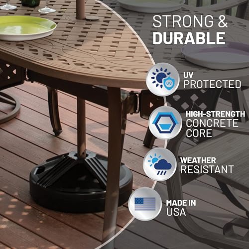 Durable Fillable Umbrella Base Designed to be Used with a Patio Table