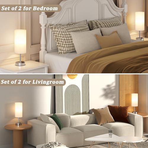 Touch Table Lamp for Bedroom Set of 2 (2 Count)