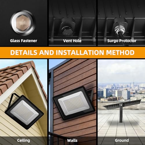2Pack 1000W LED Flood Light Outdoor (2 Count)
