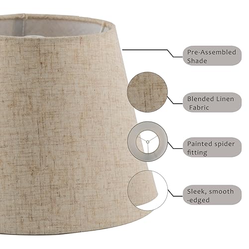 Pre Assembled Set of 2 Linen Spider Replacement Lampshades for Table Lamps (2 Count)