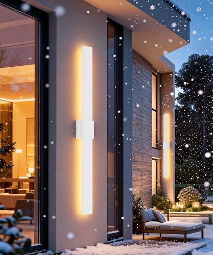 39.4" LED Outdoor White Wall Light (2 Count)