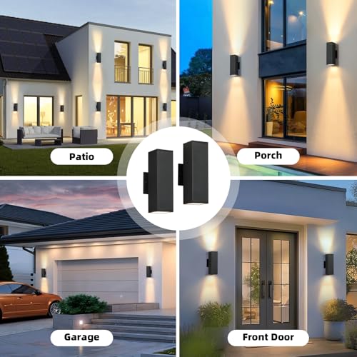 LED Square Up Down Lights Outdoor Wall Lights (2 Count)