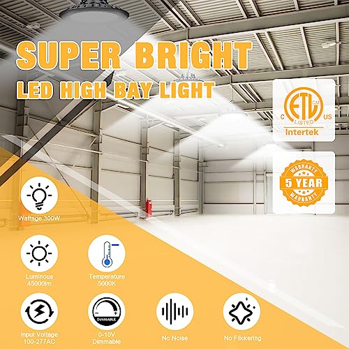 300W UFO LED High Bay Light 45000LM 5000K High Bay Lights