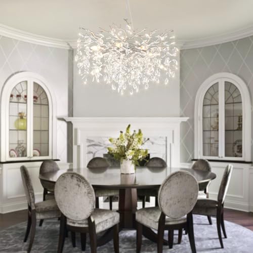 32" Silver Tree Branch Crystal Chandelier 10