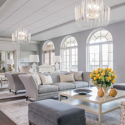 Extra Large Chandelier Farmhouse Whitewash Wood 32Inch Pendant Light