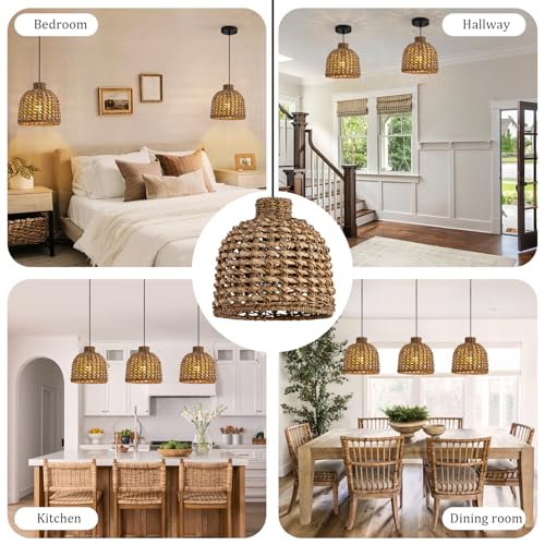 3 Pack Rattan Pendant Light (3 Count)