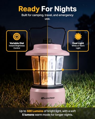 Rechargeable Retro Outdoor Lantern LED Camping Lantern (2 Count)