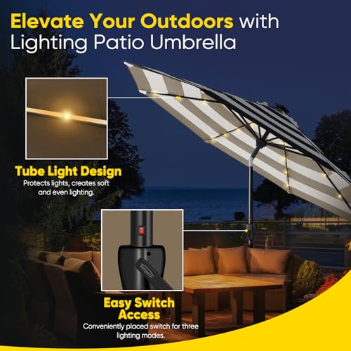 10ft Patio LED Umbrella with light