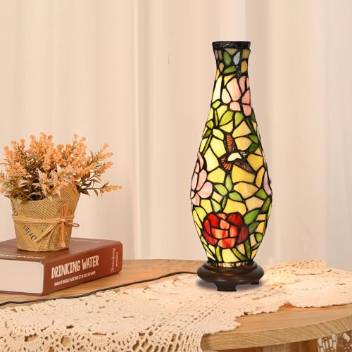 A0010 Tiffany Style Vase Table Lamp LED with 3 Lighting Modes and 10 Brightness Dimming