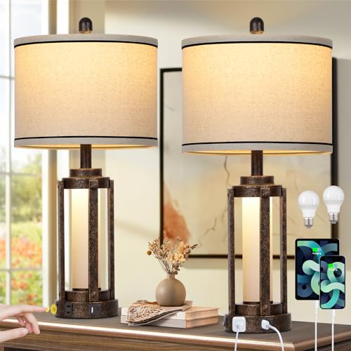 26" Farmhouse Table Lamps Set of 2 (2 Count)
