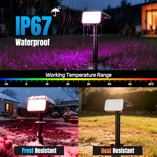 Solar Spot Lights Outdoor RGB Color Changing (6 Count)