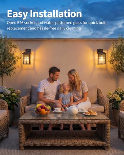 Brown Outdoor Waterproof Modern Patio Wall Light Fixtures Set of 2 (2 Count)