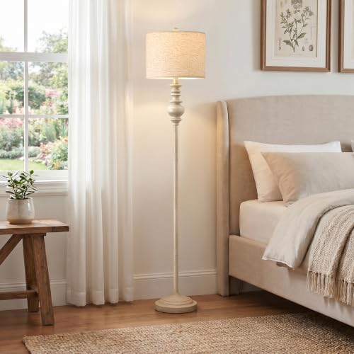 64.25" Farmhouse Floor Lamp with Remote (Warm White)