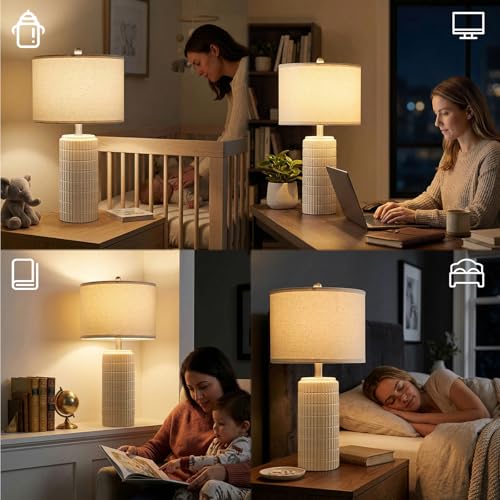 23’’ Dimmable Table Lamps Set of 2 with Remote for Living Room