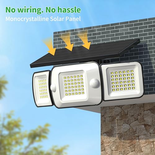 Solar Flood Lights Outdoor Waterproof 1200LM Dual Motion Sensor (2 Count)