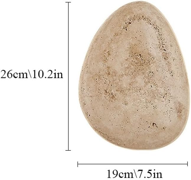 Wabi-Sabi Art Lighting Fixture, Japanese Style Natural Stone Wall Light, Cobblestone Shape Yellow Travertine Wall Sconce, 7W LED Warm Light 3000K Wall Lamp for Bedside Bedroom Living Room
