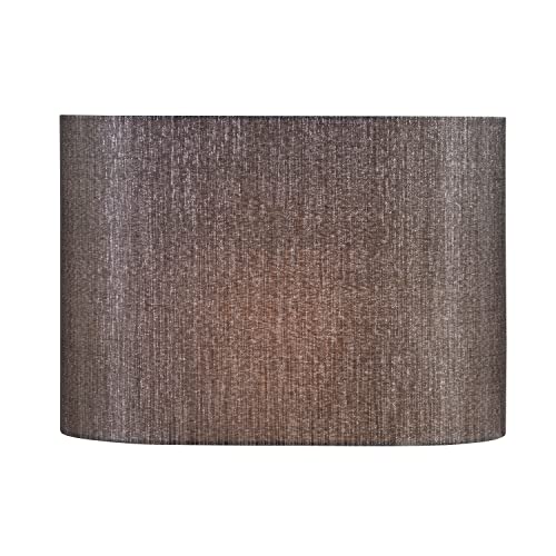 37003 Contemporary Oval Hardback Shaped Spider Construction Lamp Shade in Dark Sliver Grey
