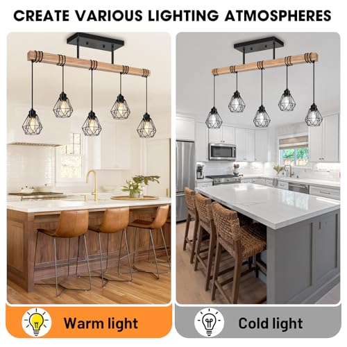 5 Lights Farmhouse Hanging Pendant Light