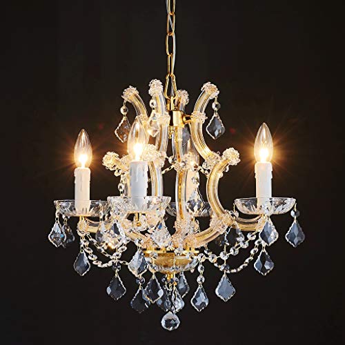 Saint Mossi 4 Light Crystal Maria Theresa Gold Chandelier Light Fixture