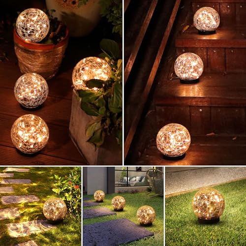 Solar Globe Lights Outdoor Waterproof (2 Count)