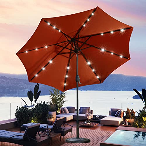 9' Solar LED Patio Umbrella
