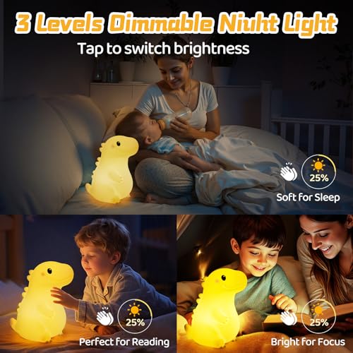 Huggwaii Squishy Giant Dinosaur Night Light for Kids