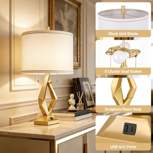 24.5" Gold Lamps Set of 2 (2 Count)
