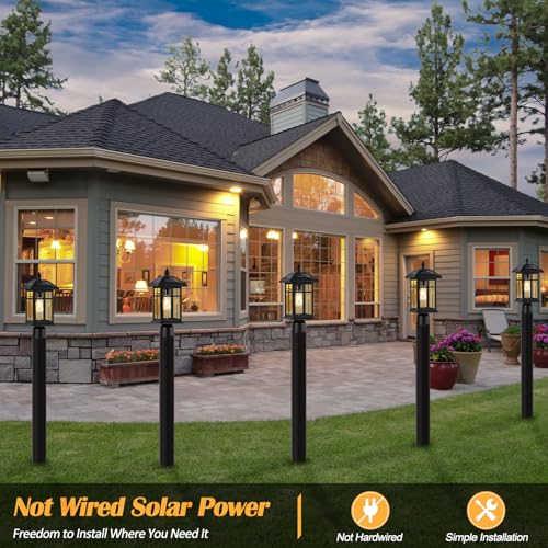 Solar Post Lights 2 Pack Outdoor Lamp Post Solar Light (2 Count)