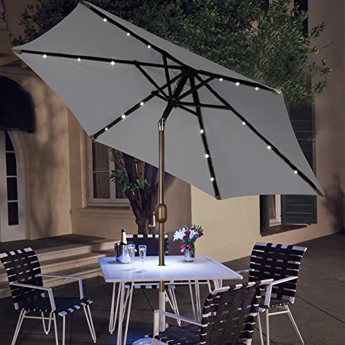 7.5 ft Solar Umbrella 18 LED Lighted Patio Umbrella Table Market Umbrella