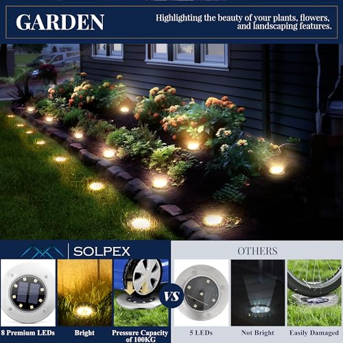 Solar Ground Lights Outdoor (12 Count)