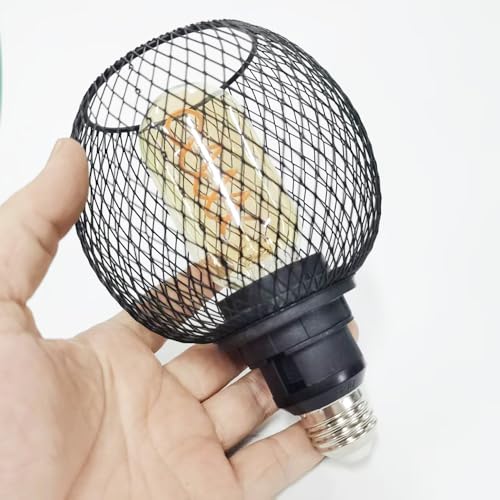 E26 Edison Decorative Light Bulb with Black Metal Cage Vintage Unique Light Fixture