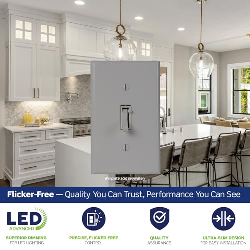 Toggle Slide LED Advanced Dimmer Switch for 150W Dimmable LED
