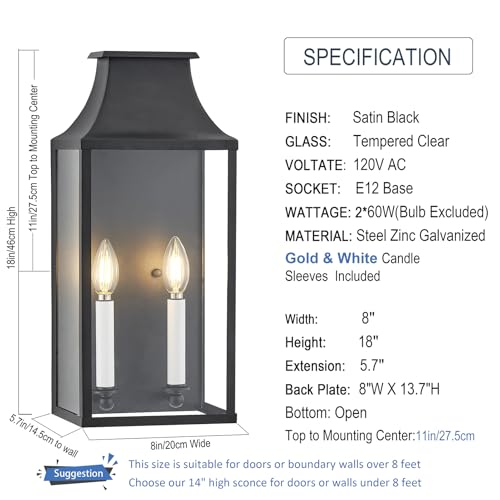 18" Medium Classic Outdoor Wall Light