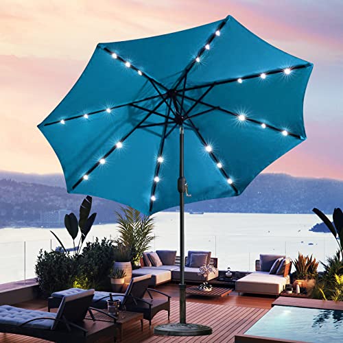 9' Solar LED Patio Umbrella