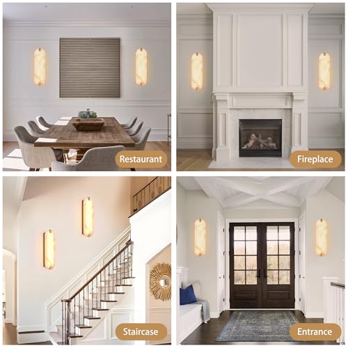 19in Alabaster Wall Sconces