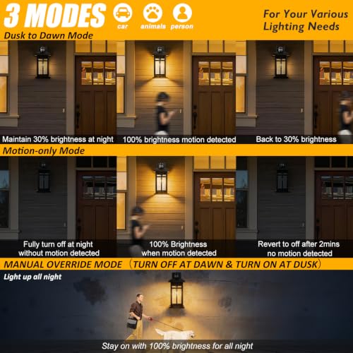 2 Pack 16" Large Black Outdoor Wall Light (2 Count)