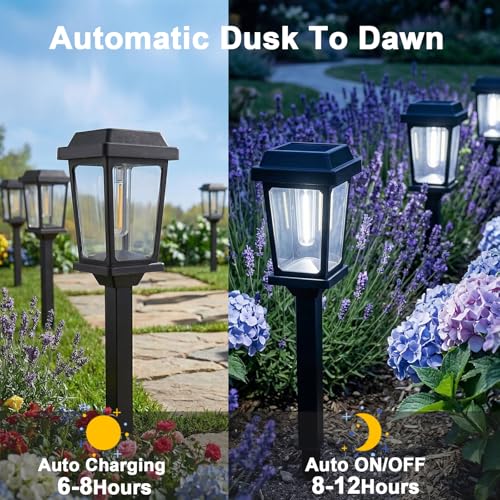 Solar Pathway Lights Outdoor LED Garden Lights for Yard Walkway Driveway (8 Count)