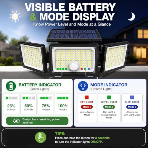 Solar Outdoor Lights Motion Sensor (4 Count)