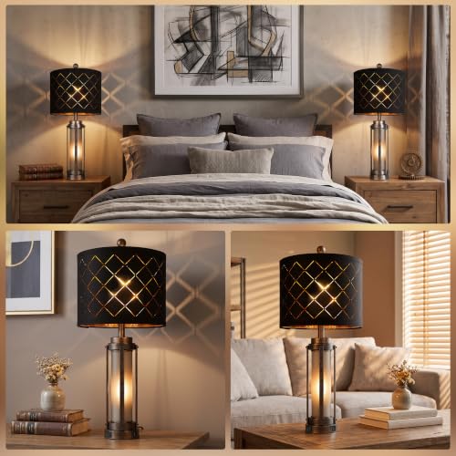 27'' Modern Table Lamp Set of 2 with Nightlight