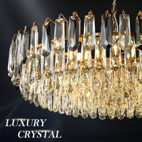 31.5" Gold Crystal Chandeliers Modern3