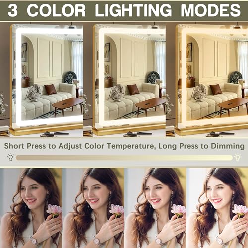 Gold Vanity Mirror with Lights