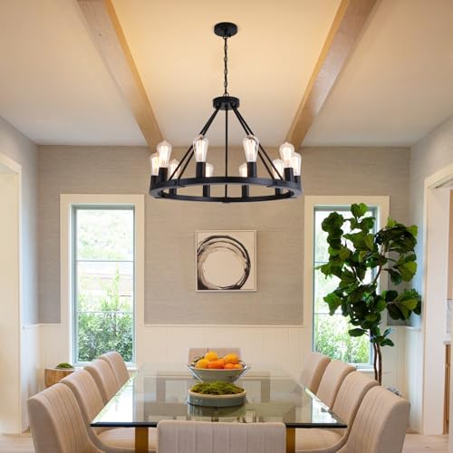 10 Lights Wagon Wheel Chandelier