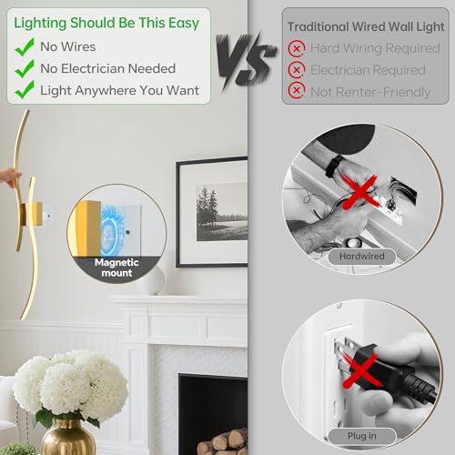 Wireless Wall Sconces Set of Two (2 Count)