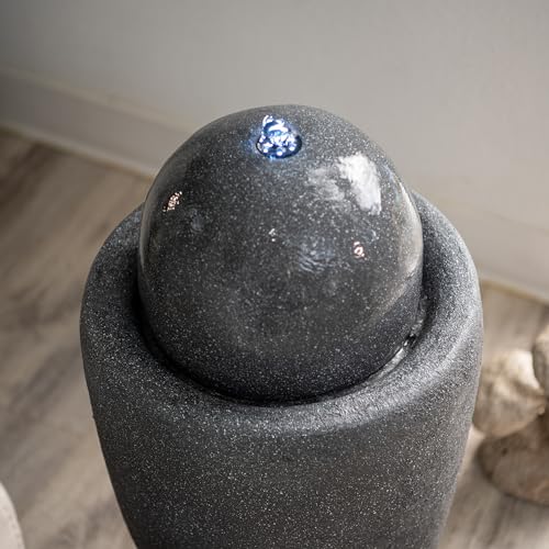 26" Modern Sphere Water Fountain with LED Light