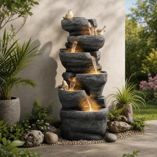 39.4"Extra Large Rock Outdoor Fountain 6