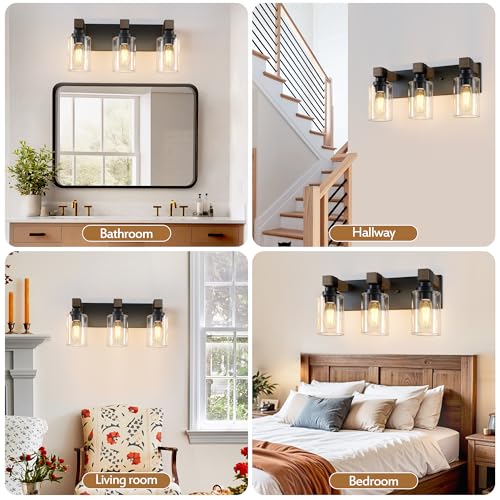 Farmhouse 3 Light Bathroom Vanity Light Fixtures