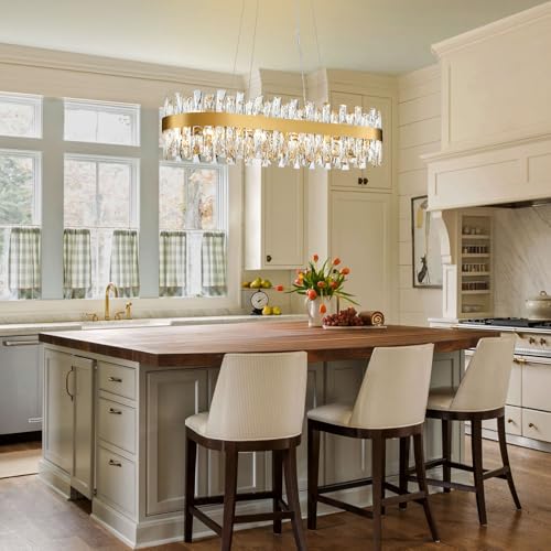 Modern Brass Gold Crystal Chandelier