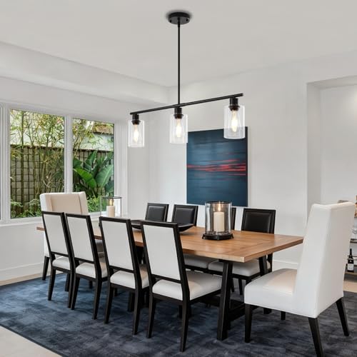 29.9'' Modern Island Lights for Kitchen Black Dining Room Light Fixtures