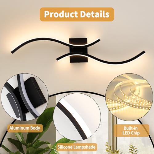 Modern LED Wall Sconce Set of Two