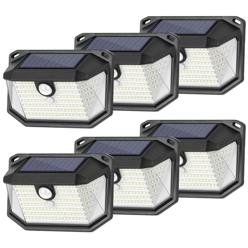 6 Pack Solar Wall Lights Outdoor with 3 Modes & Reflector (6 Count)